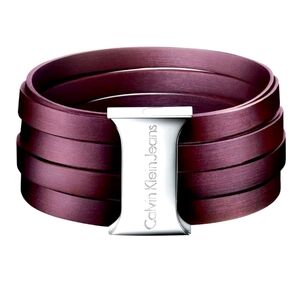 Calvin Klein Two Tone 7 inch leather Multi-Strand Statement Bracelet New gift bx